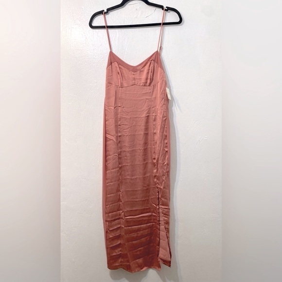 NWT Free People -Peach City Cool Midi Chemise/dress Adjustable straps  M - Picture 5 of 14